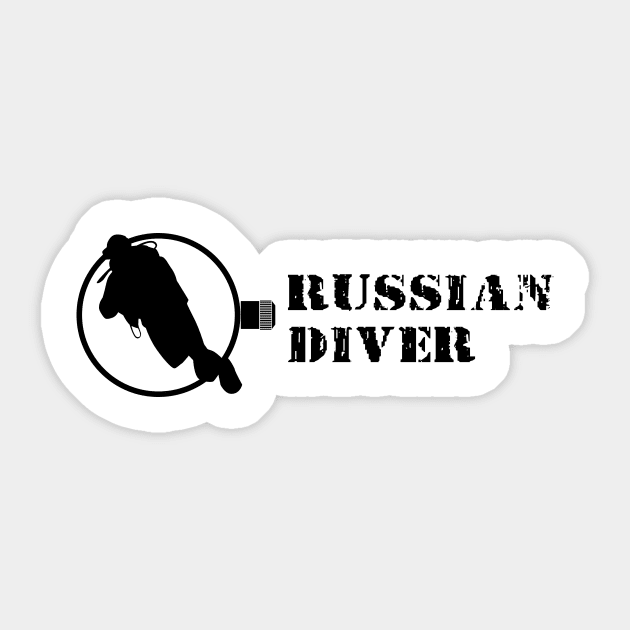 Russian diver black Sticker by Spikeani